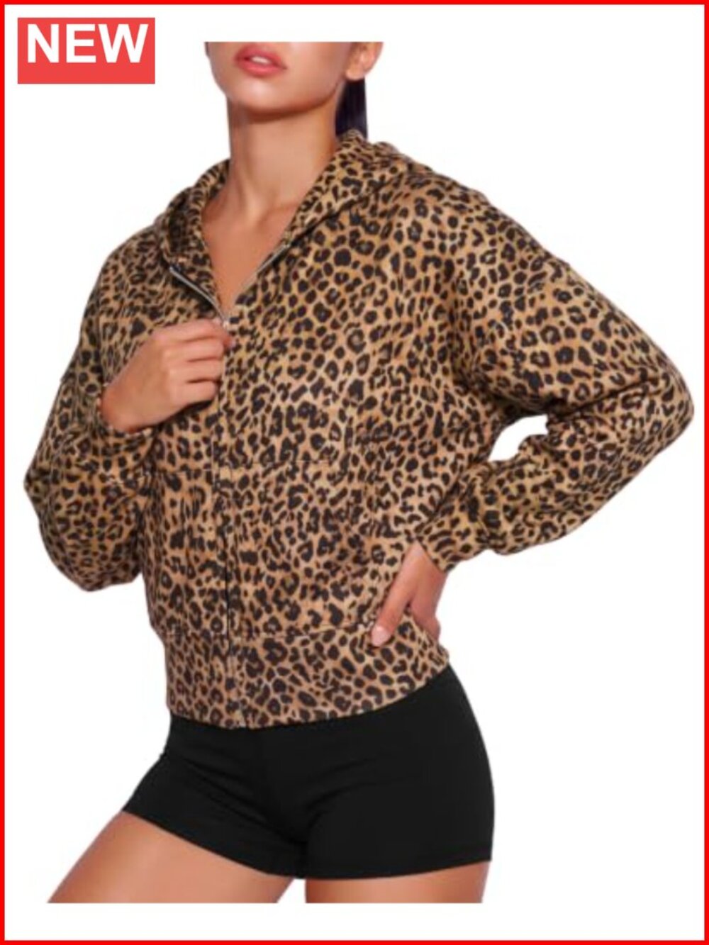 Women's Cropped Zip Up Hoodie Y2K Streetwear Jacket
